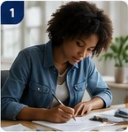 Person planning a business at a usable desk
