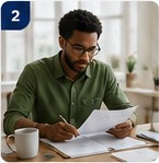 Business owner reviewing funding paperwork