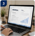 Proposal displayed on a working laptop