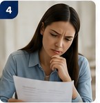 Person carefully reviewing a document
